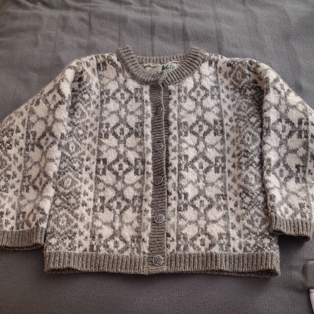 Vintage REI Wool Cardigan Nordic Fair Isle